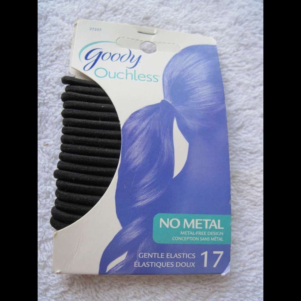 17 Goody Ouchless Gentle Elastics Ponytailers Black No Metal Hair Bands 2009